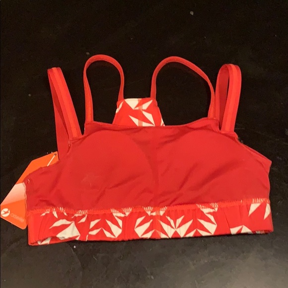 Oiselle New Verrazano Bra Rio Red Geo Bloom Print - Picture 6 of 7